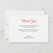 Elegant Floral Wedding サンキューカード (裏面)