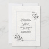 Elegant Floral Wedding サンキューカード (裏面)