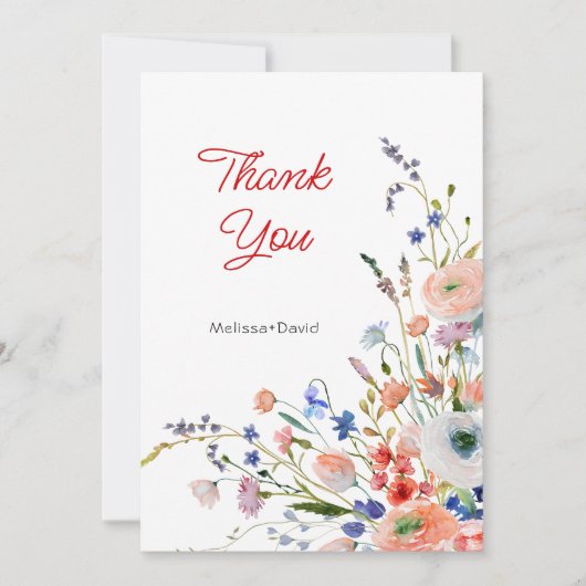 Elegant Floral Wedding サンキューカード (正面)