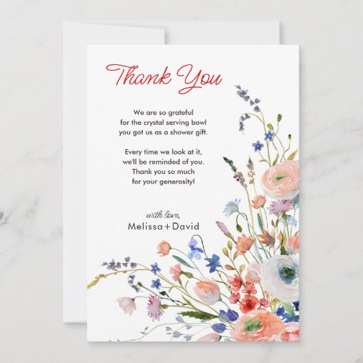 Elegant Floral Wedding サンキューカード (正面)