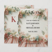 Elegant Floral Wedding  セーブザデート (正面/裏面)