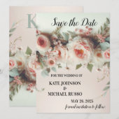 Elegant Floral Wedding  セーブザデート (正面/裏面)
