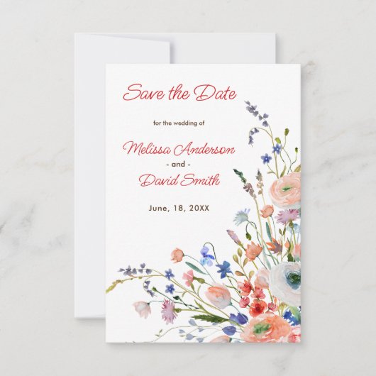 Elegant Floral Wedding セーブザデート (正面)