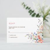 Elegant Floral Wedding 出欠カード (スタンド正面)