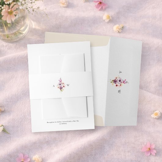 Elegant Floral Wedding 招待状ベリーバンド