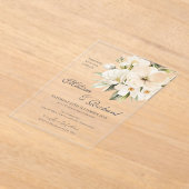 Elegant Floral Wedding Acrylic Invitation アクリル招待状 (レイダウン)