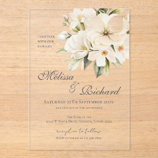 Elegant Floral Wedding Acrylic Invitation アクリル招待状