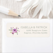Elegant Floral Wedding Address Label ラベル (インサイチュ)