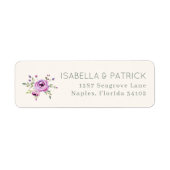 Elegant Floral Wedding Address Label ラベル (正面)