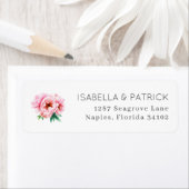 Elegant Floral Wedding Address Label ラベル (インサイチュ)