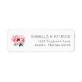 Elegant Floral Wedding Address Label ラベル (正面)