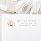 Elegant Floral Wedding Address Label ラベル (インサイチュ)