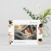 Elegant Floral Wedding Announcement Card 招待状 (スタンド正面)