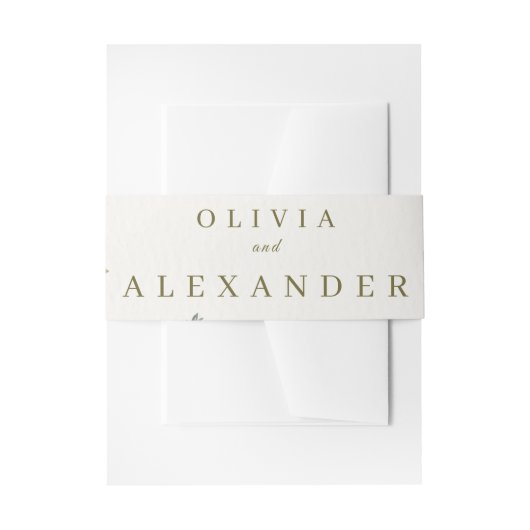 Elegant Floral Wedding Belly Band | Watercolor  招待状ベリーバンド (正面例)