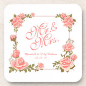 elegant Floral Wedding Coaster氏及び夫人 コースター (正面)