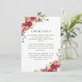 Elegant Floral Wedding Cocktail Menu メニュー (スタンド正面)