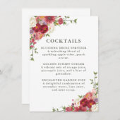 Elegant Floral Wedding Cocktail Menu メニュー (正面/裏面)