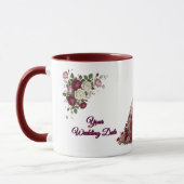 Elegant Floral Wedding Couple Coffee Mug マグカップ (左)