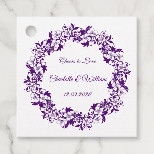 Elegant floral wedding design フェイバータグ (正面)