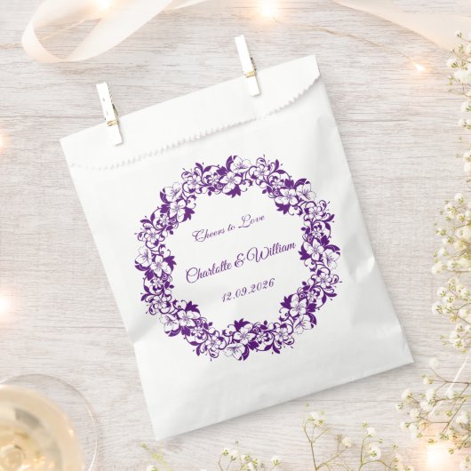 Elegant floral wedding design フェイバーバッグ (クリップ留めされた状態)