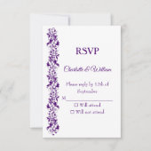 Elegant floral wedding design 出欠カード (正面)