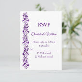 Elegant floral wedding design 出欠カード (スタンド正面)