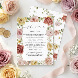 Elegant Floral Wedding Details エンクロージャーカード