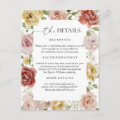 Elegant Floral Wedding Details エンクロージャーカード (正面)