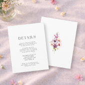 Elegant Floral Wedding Details Card 出欠カード