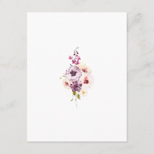 Elegant Floral Wedding Details Card 出欠カード (裏面)