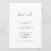 Elegant Floral Wedding Details Card | Double-Sided 招待状 (裏面)