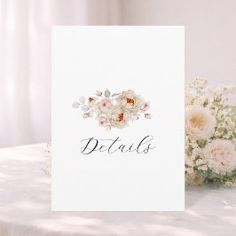 Elegant Floral Wedding Details Card | Double-Sided 招待状