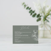 Elegant Floral Wedding Details Enclosure Card エンクロージャーカード (スタンド正面)
