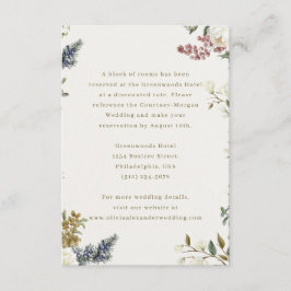 Elegant Floral Wedding Enclosure Card | Watercolor エンクロージャーカード