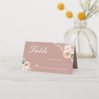 Elegant Floral Wedding Folded Place Card プレイスカード