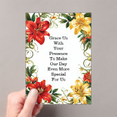 Elegant Floral Wedding Frame アクリル招待状 (インサイチュ (ポータブル))