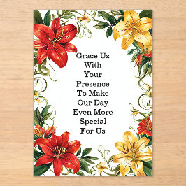 Elegant Floral Wedding Frame アクリル招待状