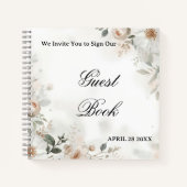 Elegant Floral Wedding Guest Book ノートブック (正面)