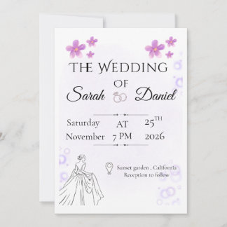 Elegant Floral Wedding Invitaion Invitation 招待状