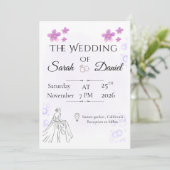 Elegant Floral Wedding Invitaion Invitation 招待状 (スタンド正面)