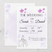 Elegant Floral Wedding Invitaion Invitation 招待状 (正面/裏面)