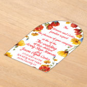 Elegant Floral Wedding Invitation アクリル招待状 (レイダウン)