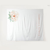 Elegant Floral Wedding Invitation タペストリー (正面(横))