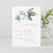 Elegant Floral Wedding Invitation 招待状 (スタンド正面)