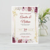 Elegant Floral Wedding Invitation 招待状 (スタンド正面)