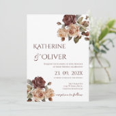 Elegant Floral Wedding Invitation 招待状 (スタンド正面)