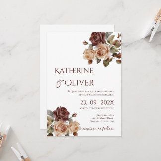 Elegant Floral Wedding Invitation 招待状