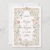 Elegant Floral Wedding Invitation  招待状 (正面)
