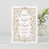 Elegant Floral Wedding Invitation 招待状 (スタンド正面)