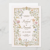 Elegant Floral Wedding Invitation 招待状 (正面/裏面)